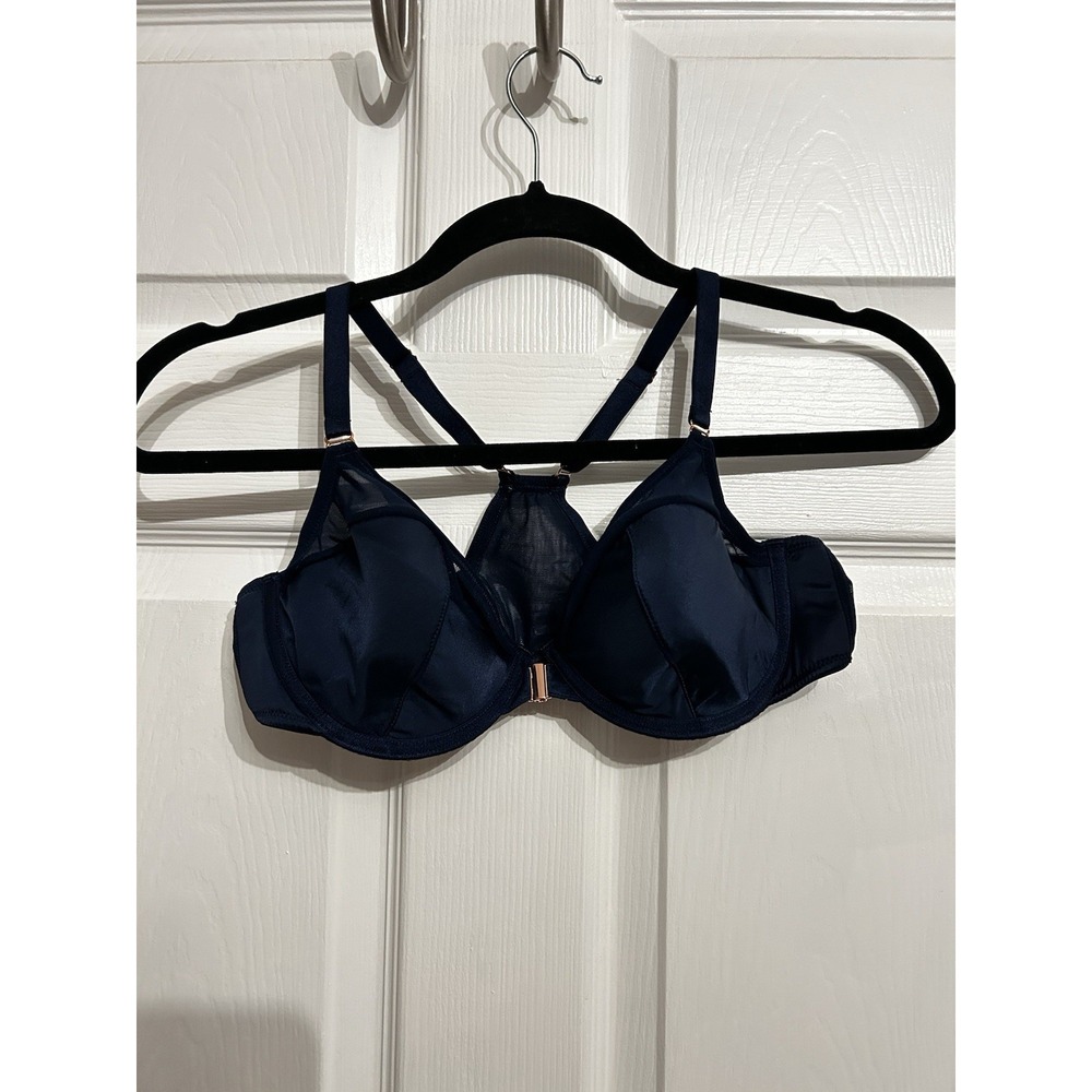 Soma Sensual Front-Close Demi Bra 36C Lingerie Intimates Nightfall Navy Blue